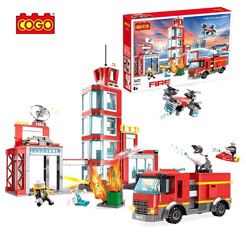 Armable de Bloques Bombero 616 pcs