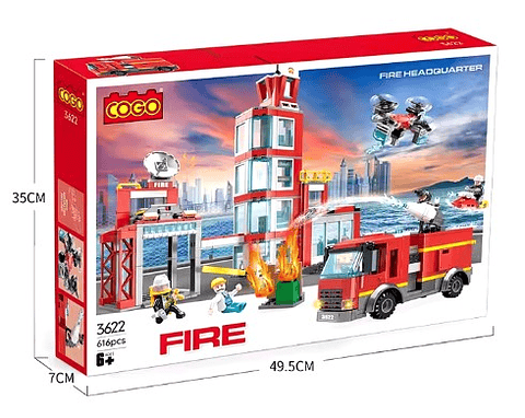 Armable de Bloques Bombero 616 pcs