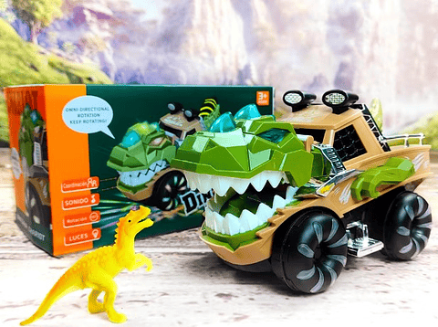 CARRO CAMIONETA DINOSAURIO LUCES Y SONIDOS