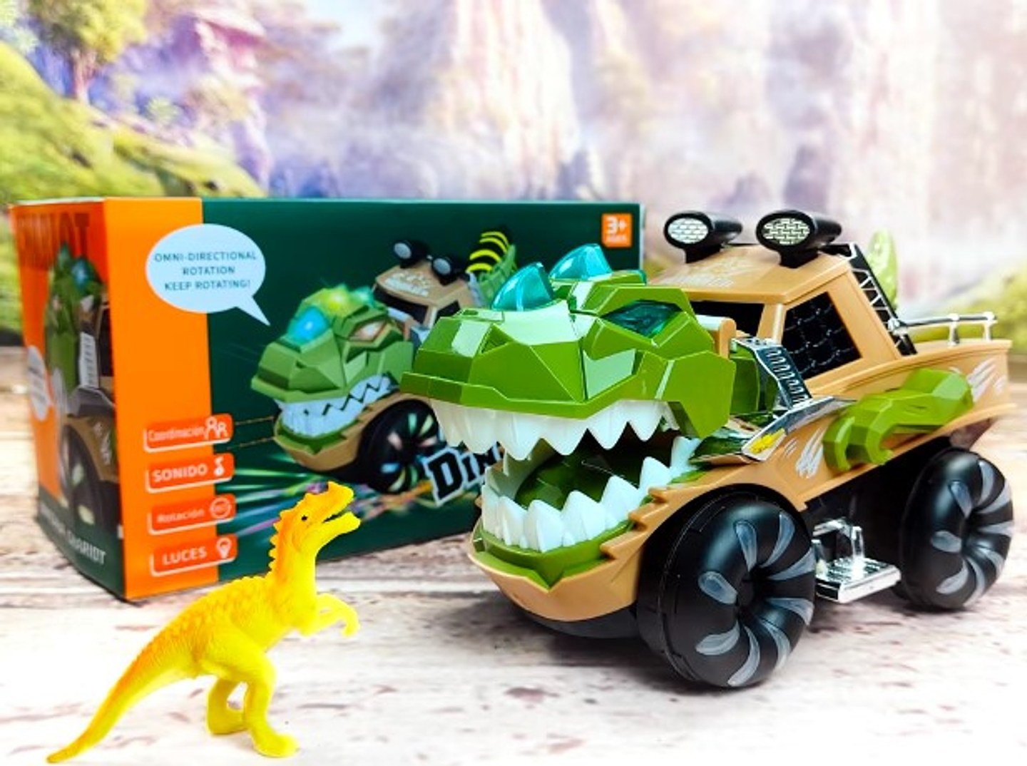 CARRO CAMIONETA DINOSAURIO LUCES Y SONIDOS 1