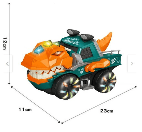 CARRO CAMIONETA DINOSAURIO LUCES Y SONIDOS