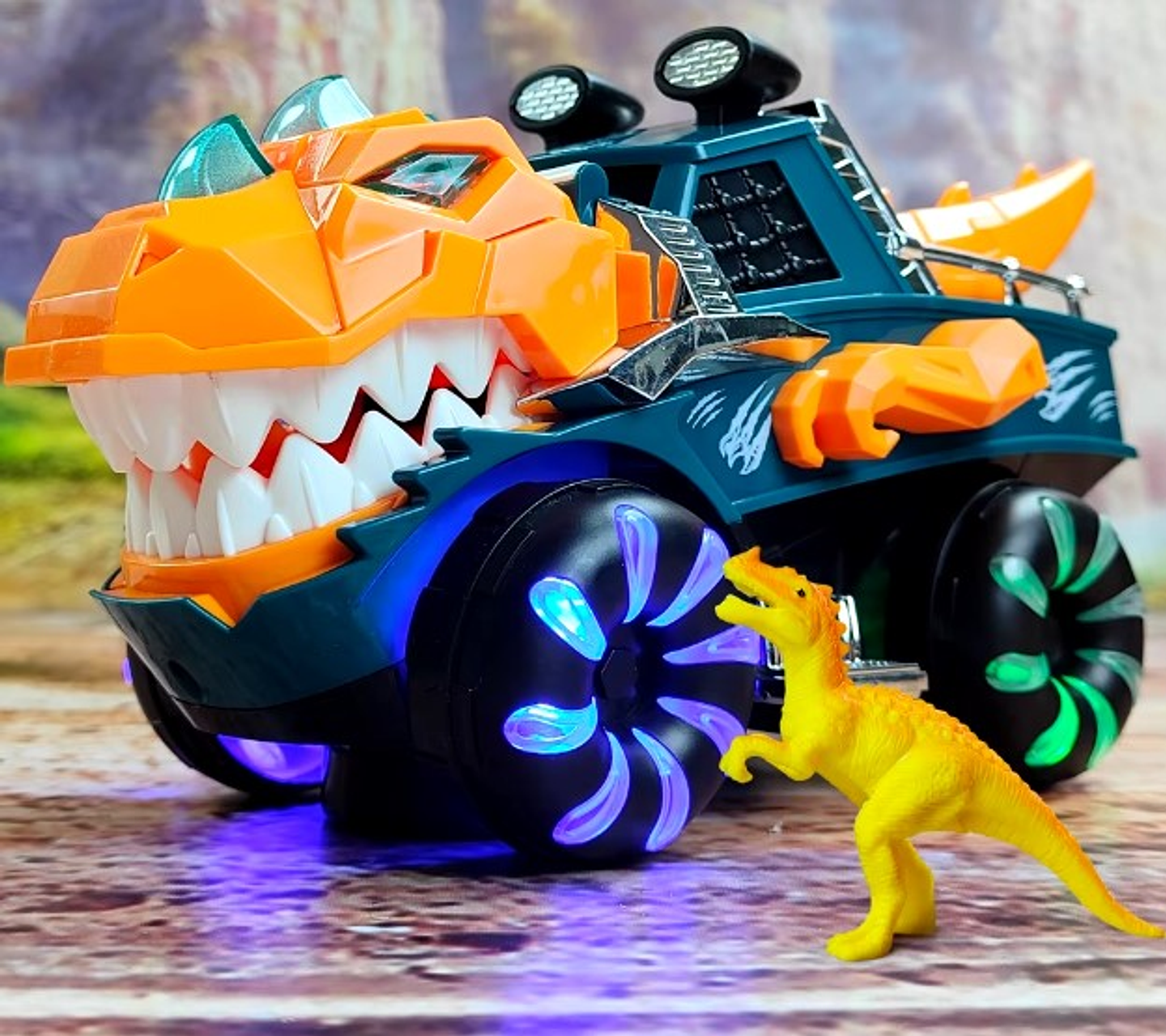 CARRO CAMIONETA DINOSAURIO LUCES Y SONIDOS 3