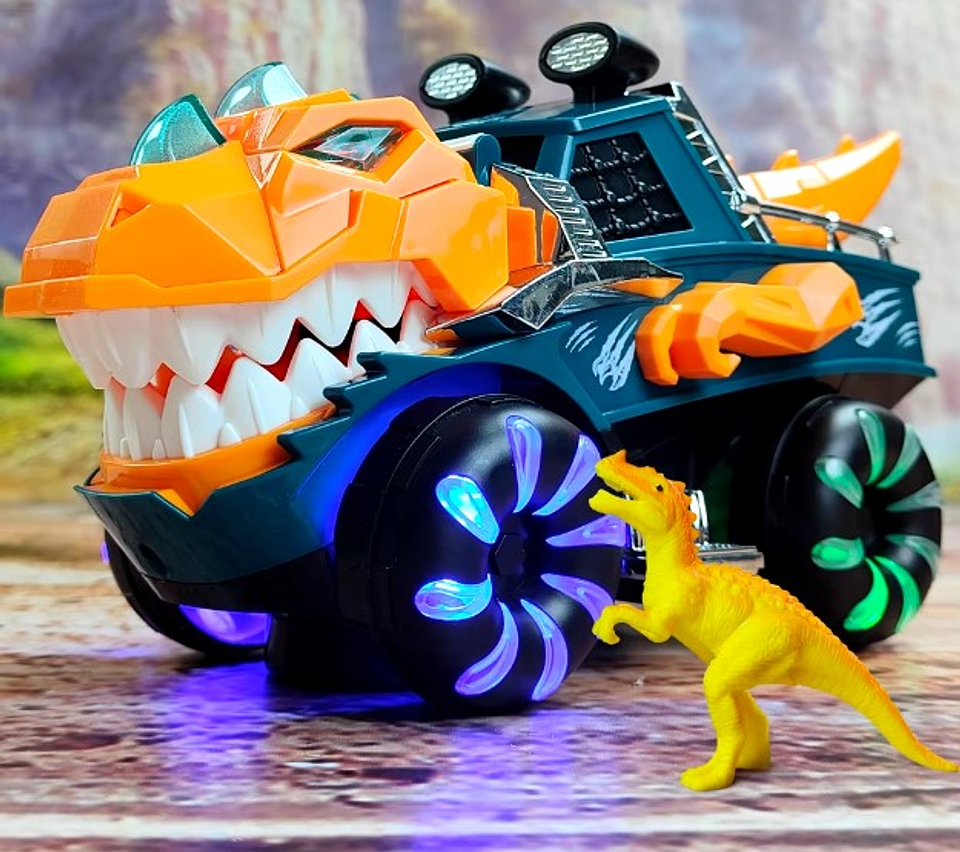 CARRO CAMIONETA DINOSAURIO LUCES Y SONIDOS 3