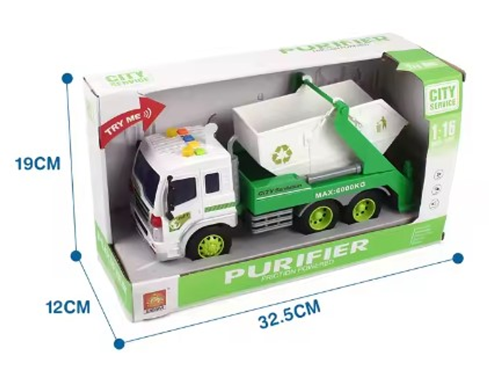 Carro Camión Basura Luces y Sonidos 3