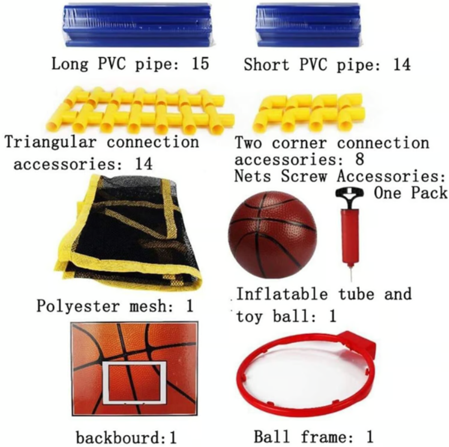 Juego de Basket de baloncesto portátil con altura ajustable 3