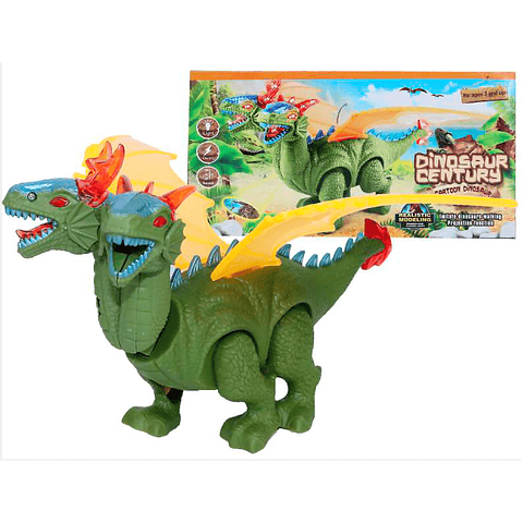 Dragón Dinosaurio 2 Cabezas Con Sonidos Movimientos Luces