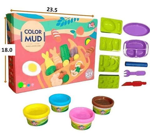 PLASTILINA MOLDES ALMUERZO SERIES