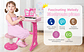 Piano musical rosa niños pequeños con micrófono y taburete - Miniatura 6