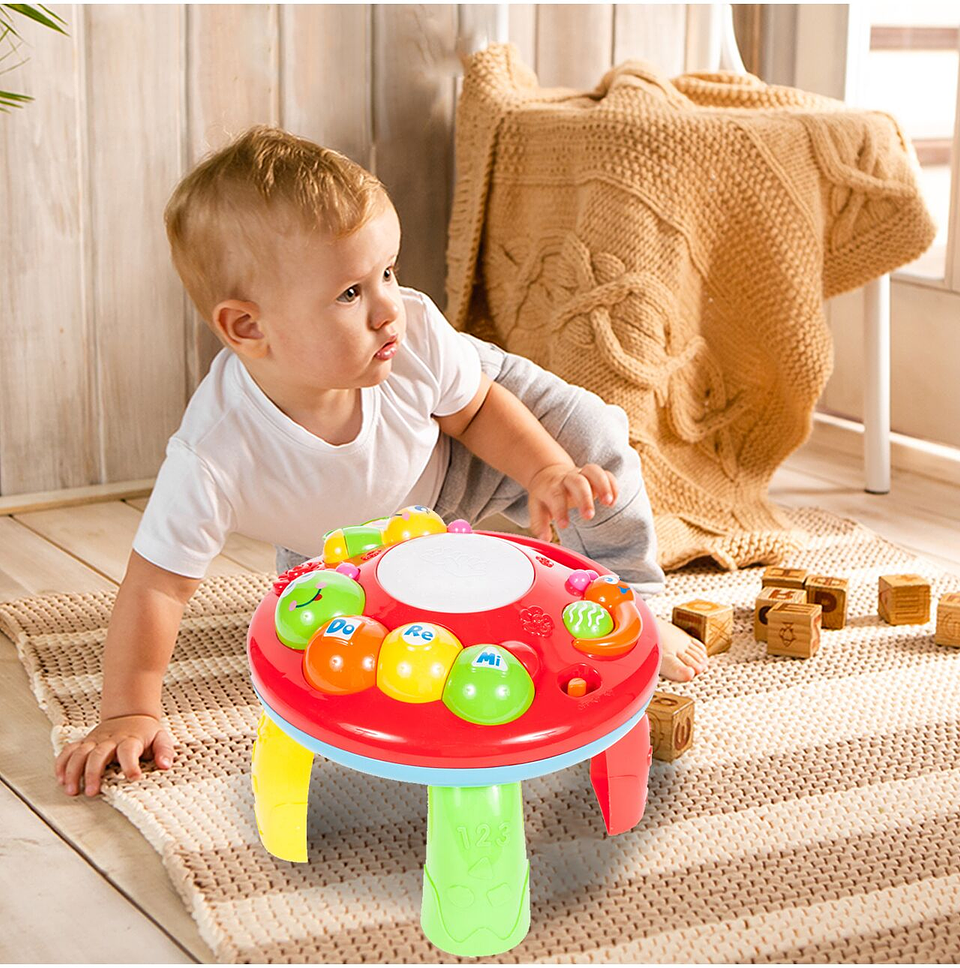 Mesa musical educativa interactiva 2en1 tambor mariposa 2