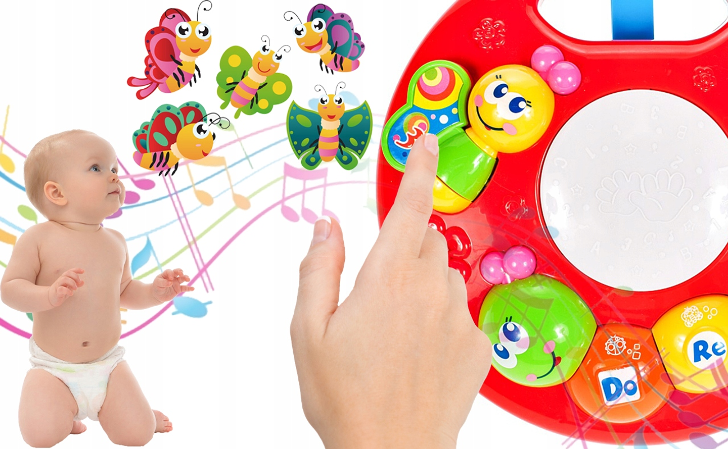 Mesa musical educativa interactiva 2en1 tambor mariposa 4