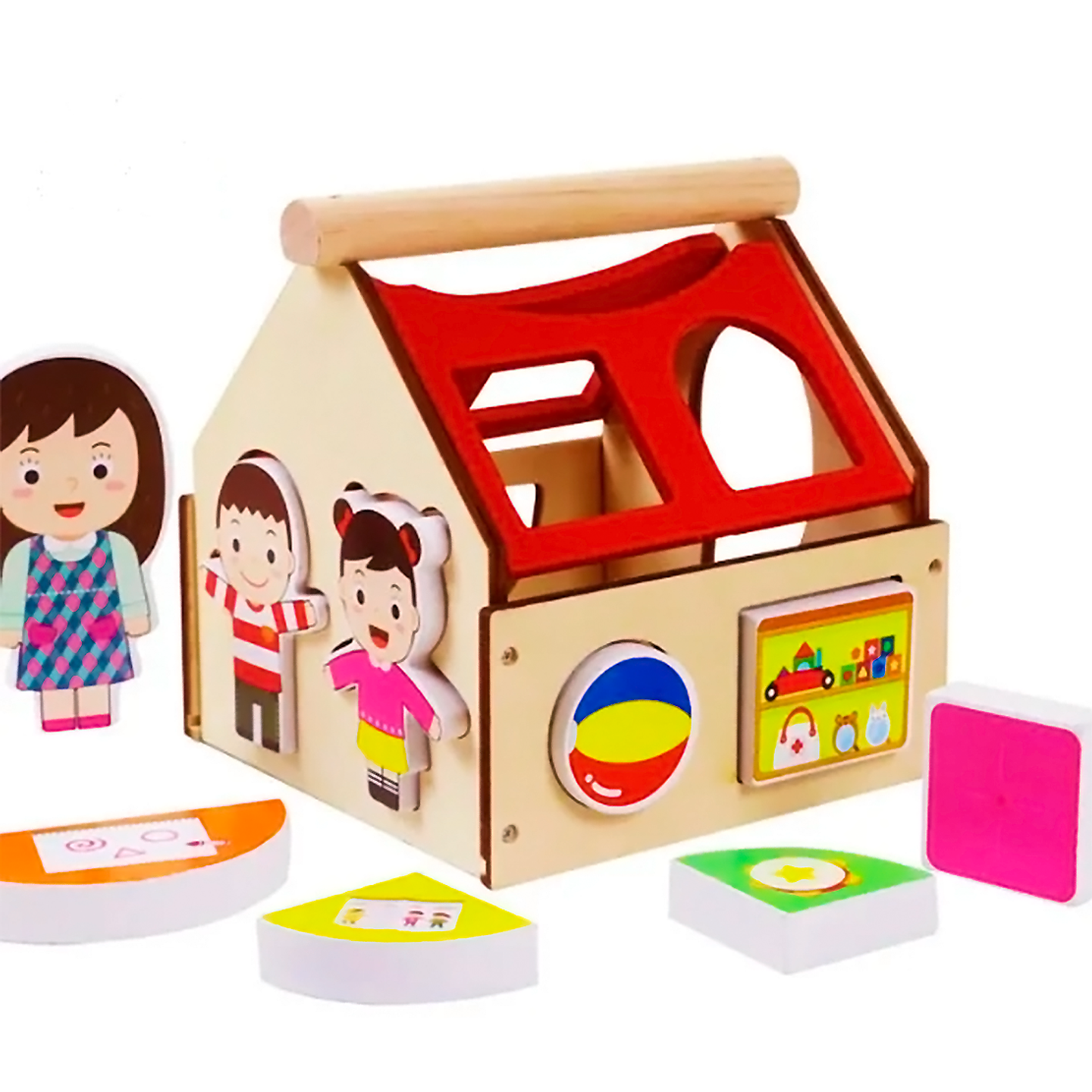 Casa Encajable Didáctica En Madera 5