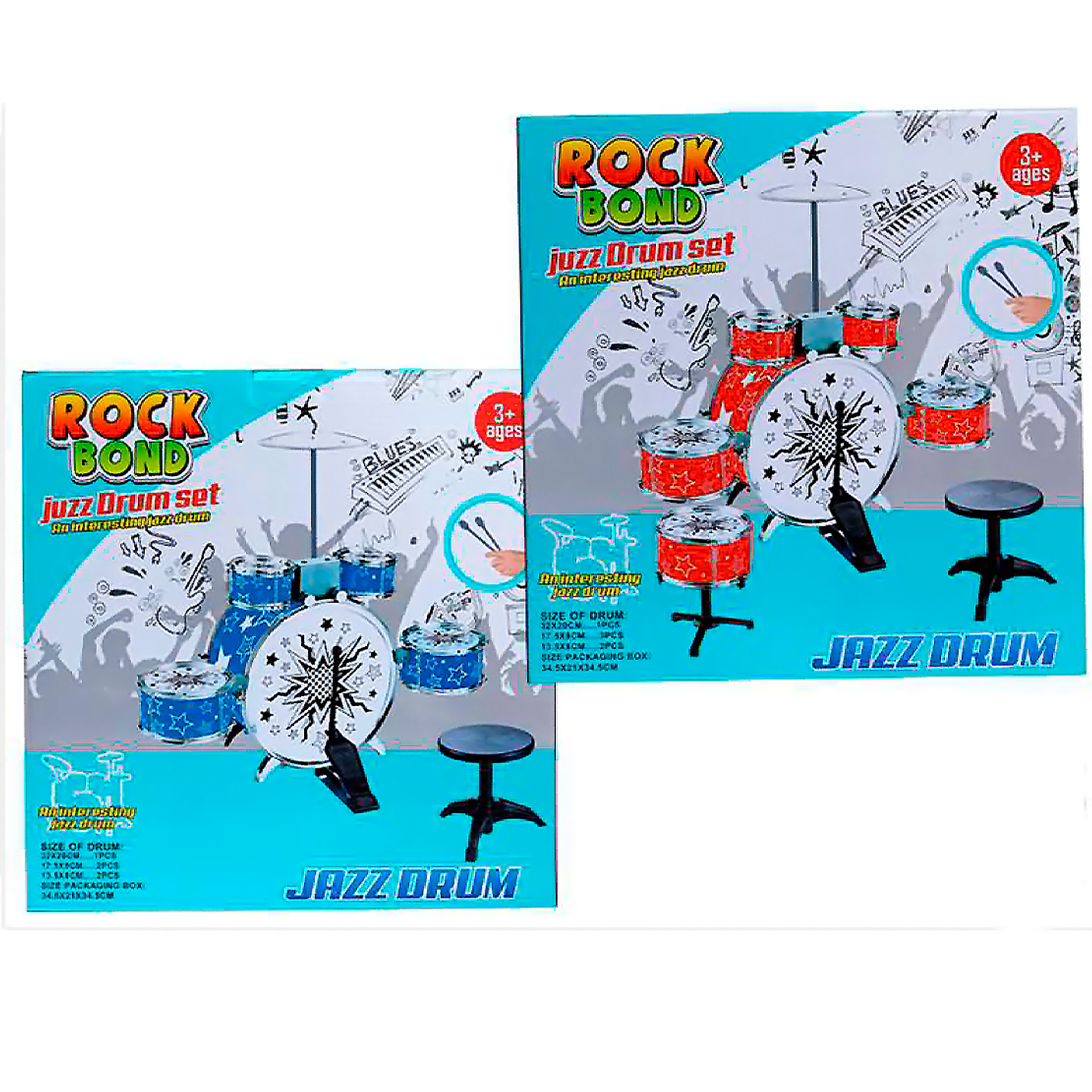 Bateria Musical Rock Party Bomd Juzz Drum 1