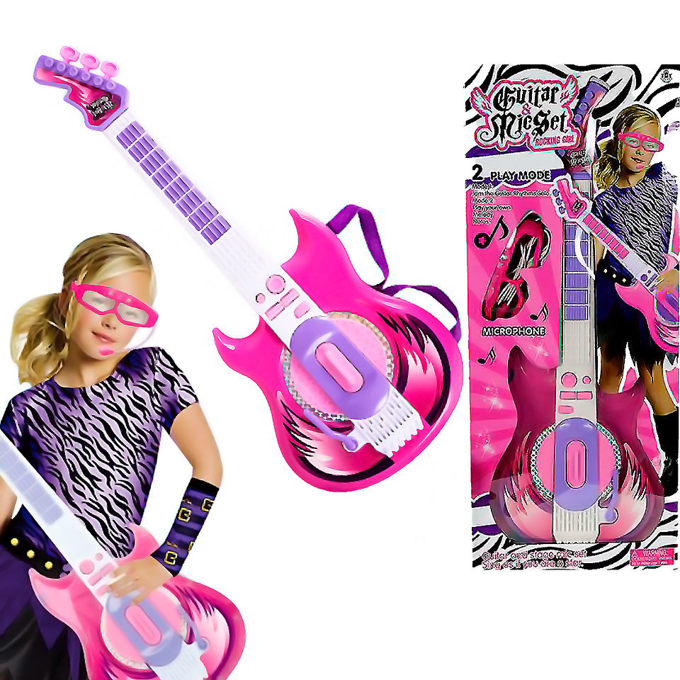 Guitarra con Luces Incluye Microfono y Anteojos 1