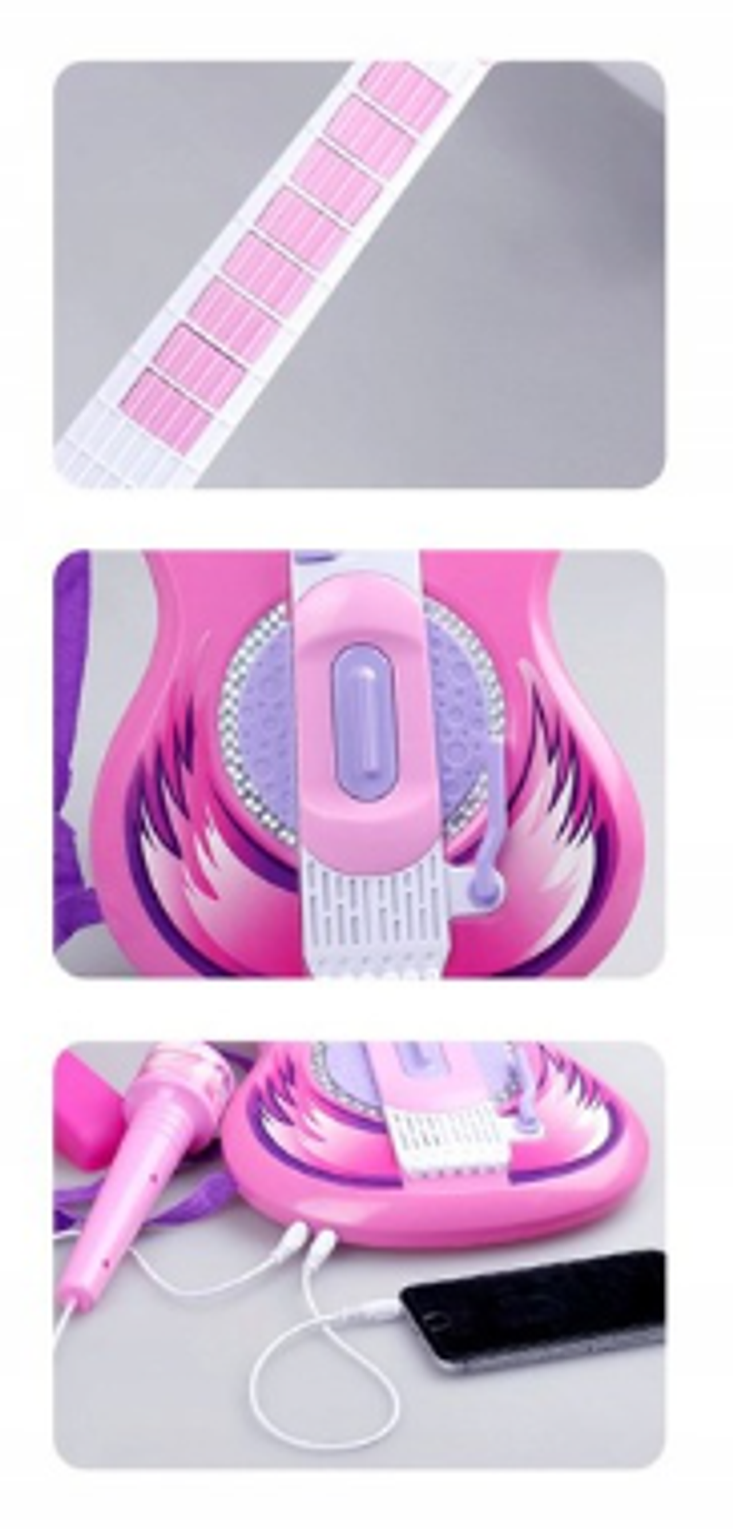 Guitarra con Luces Incluye Microfono y Anteojos 3