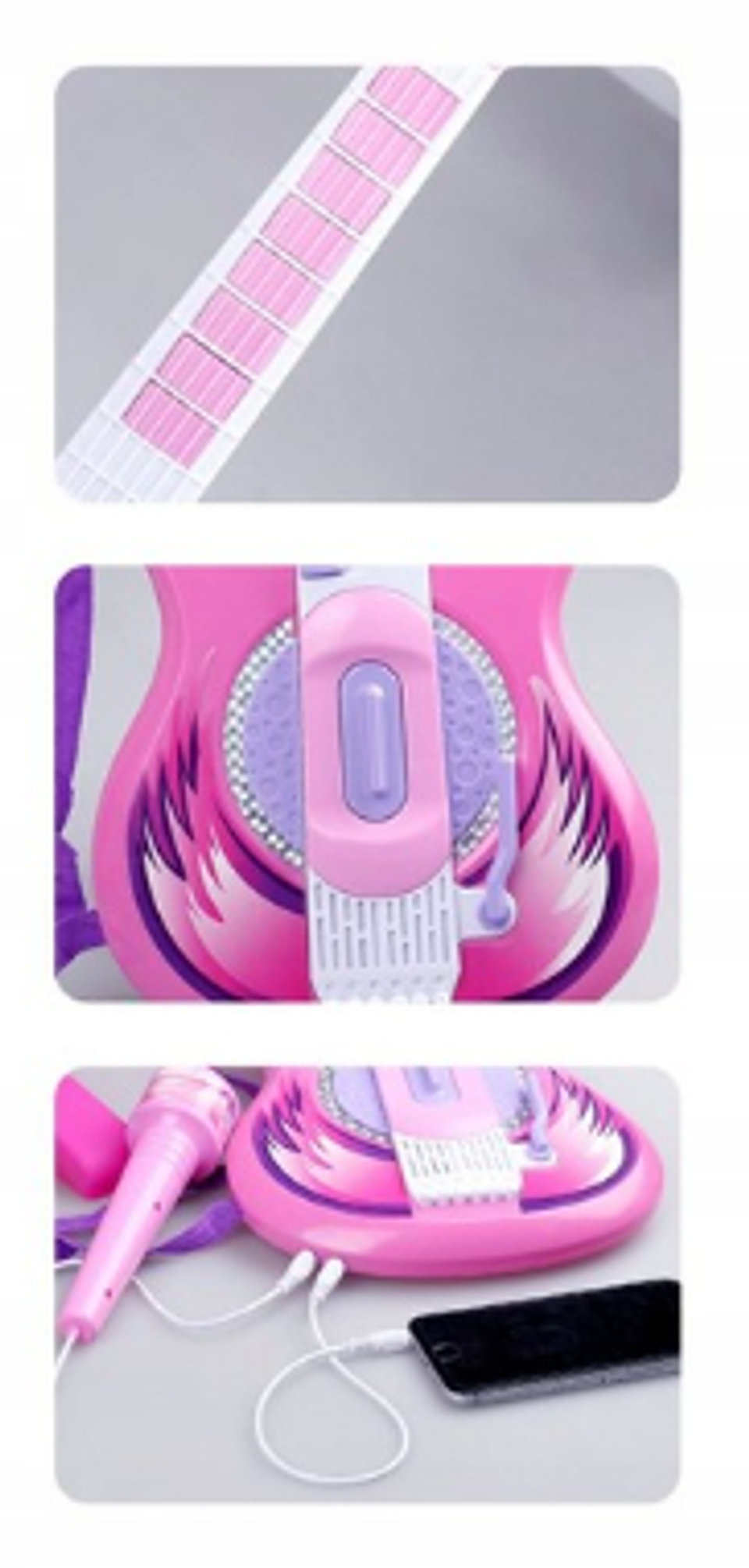 Guitarra con Luces Incluye Microfono y Anteojos 3