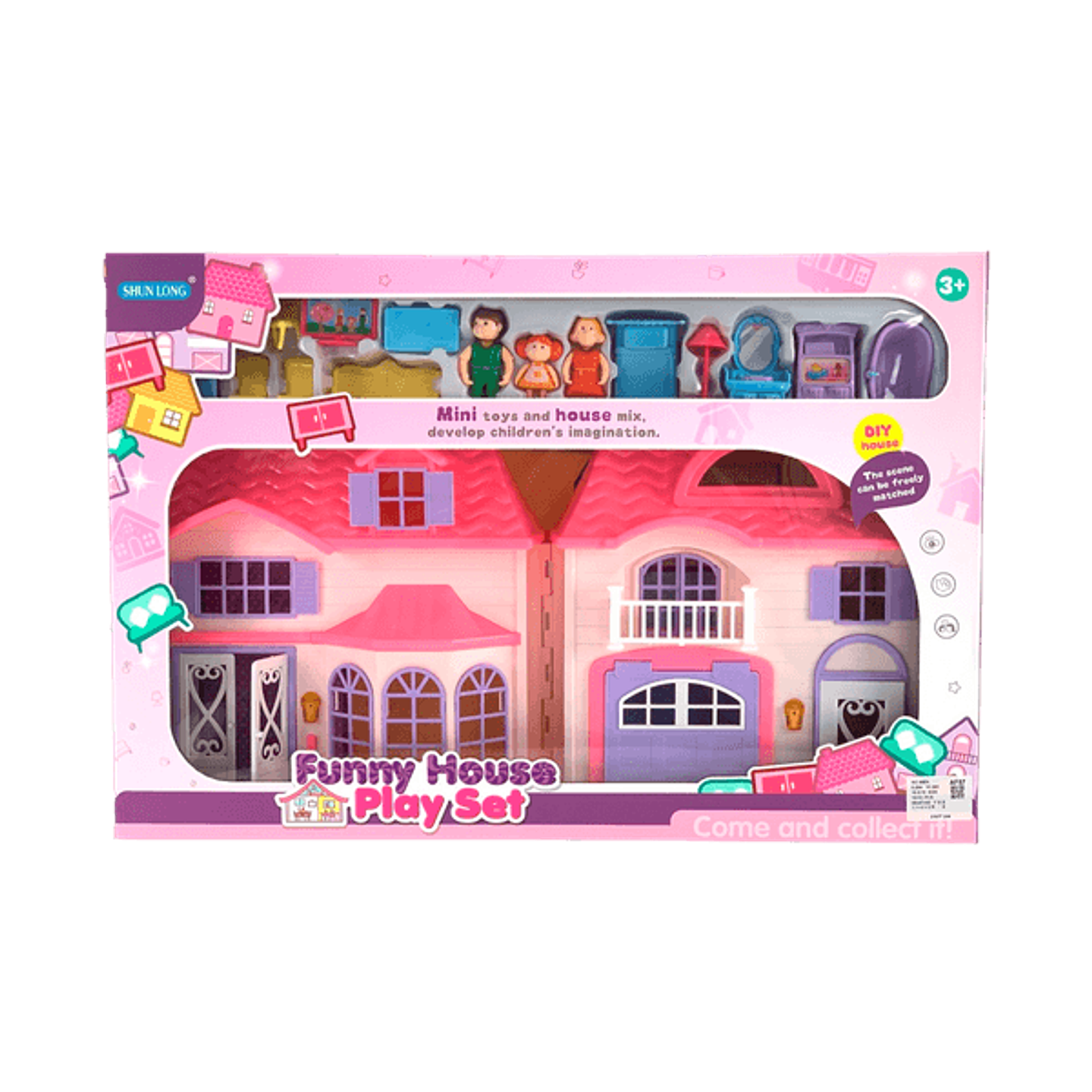 Casa de muñecas Funny House con Muebles y Figuras. 1