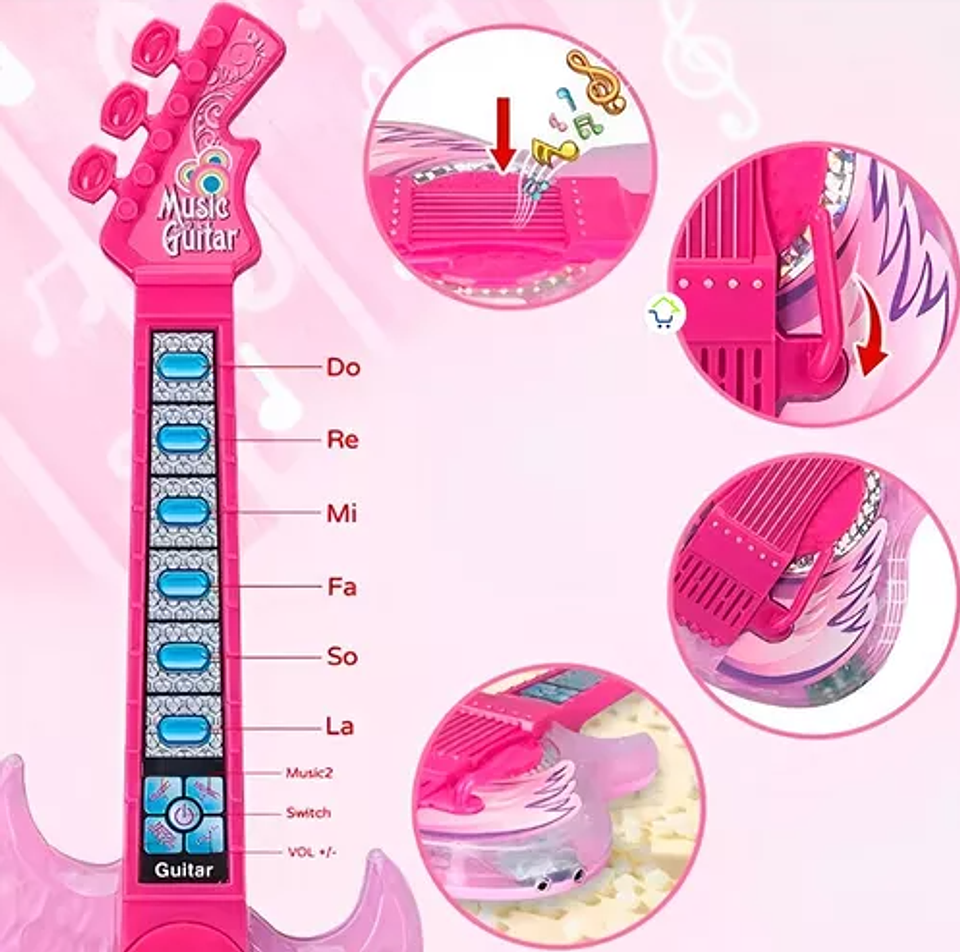 Guitarra de Juguete Infantil Music Niña 3