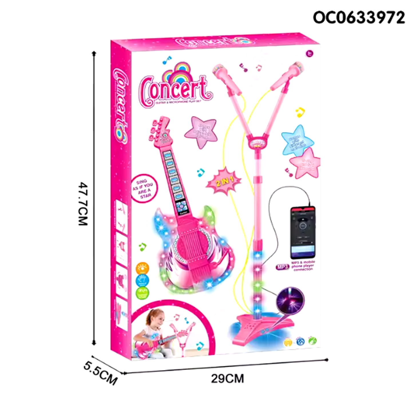 Guitarra Eléctrica con Micrófono doble para Niñas 5