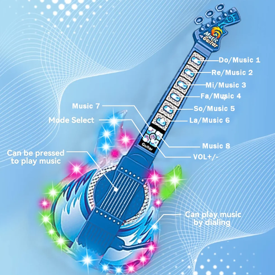 Guitarra Electrica con Microfono doble para Niños 2