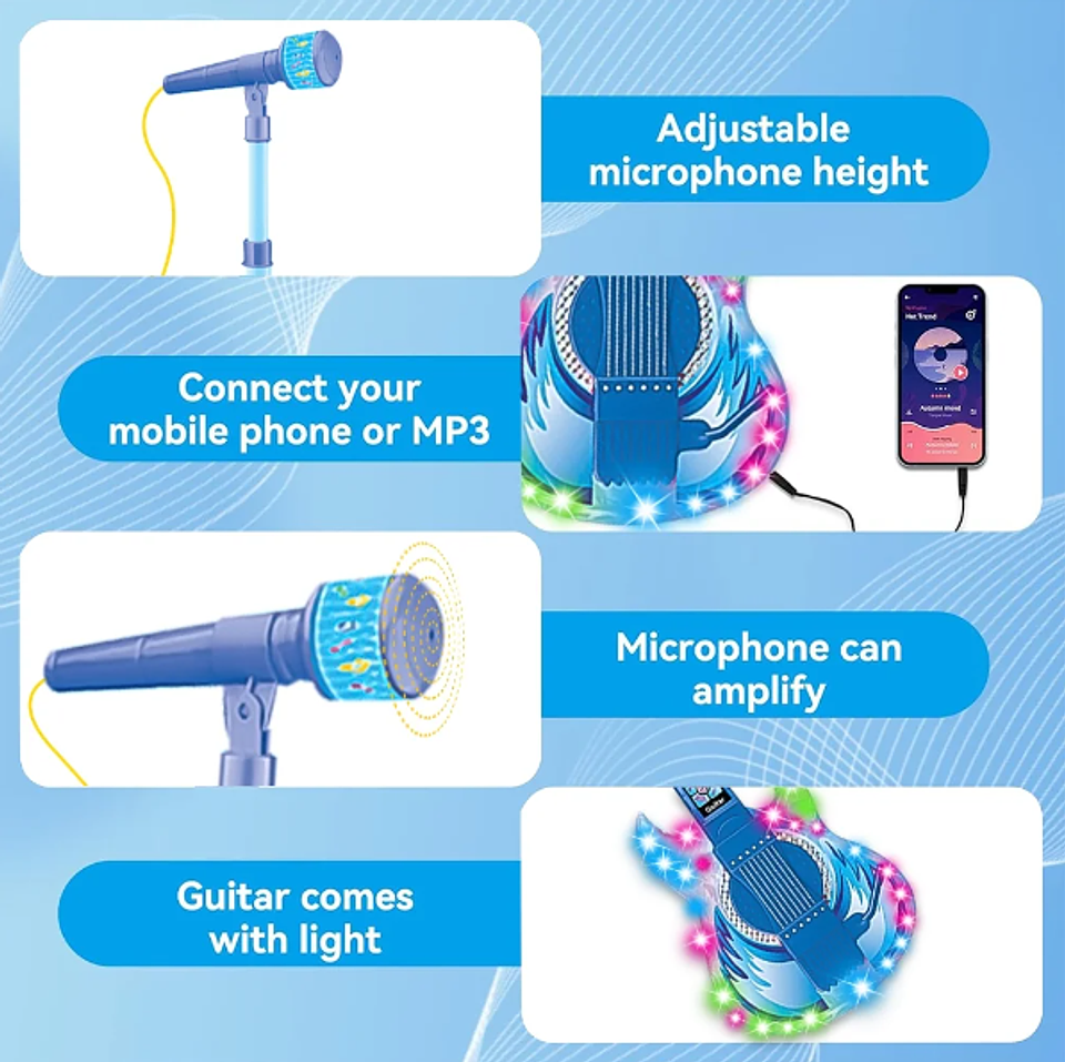 Guitarra Electrica con Microfono doble para Niños 3