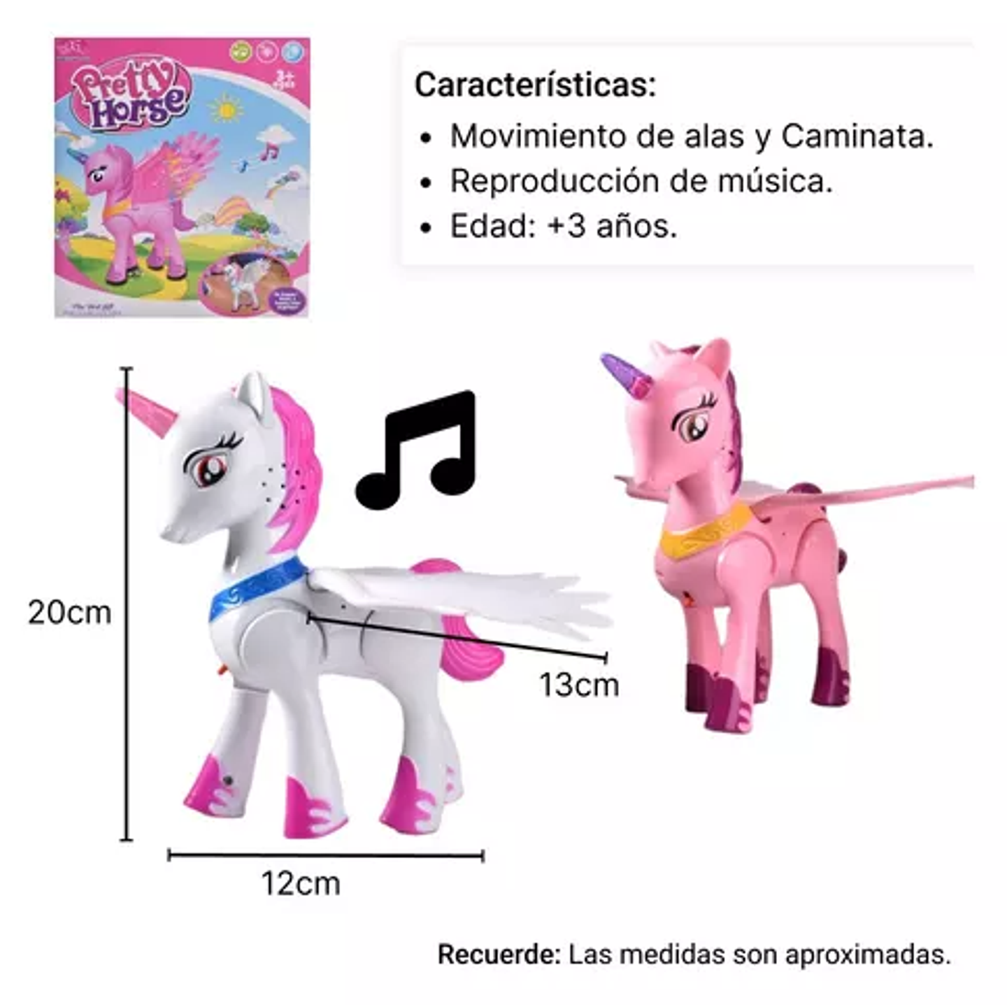 Unicornio Magico Pony con Sonido Luz y Movimientos  6