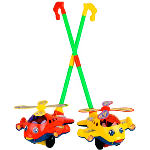 Carro Arrastrable de Juguete de Avión Educativo empuje a Mano
