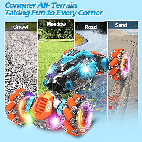 Carro Stunt Con Control Remoto De Reloj Sensor De Mano Oscuro 4X4