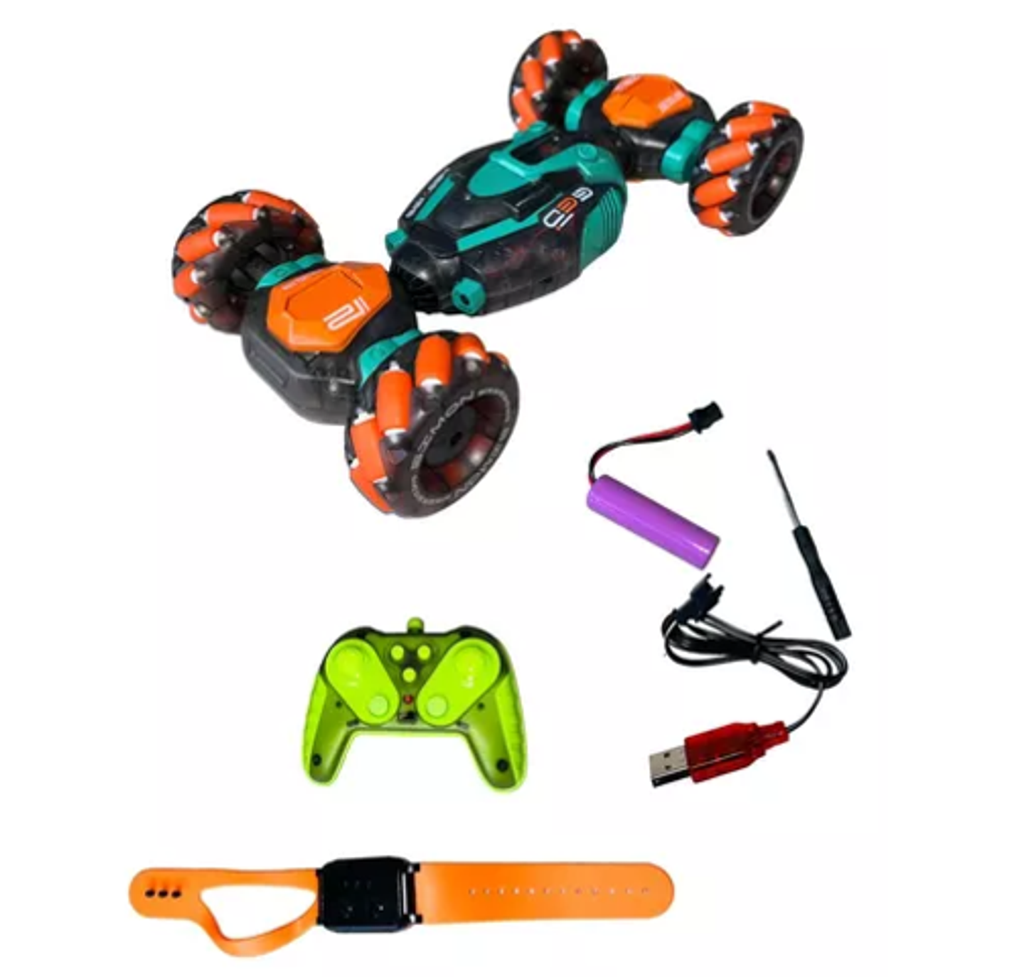 Carro Stunt Con Control Remoto De Reloj Sensor De Mano Oscuro 4X4 5