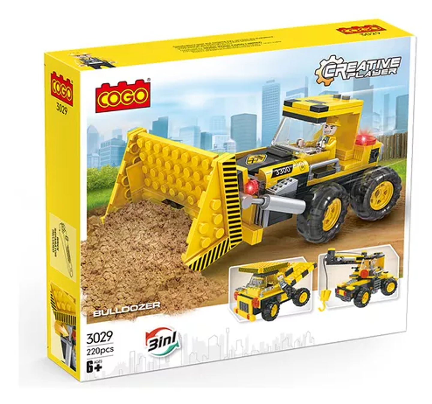 Bloques de Construcción Retroexcavadora Grúa Volqueta de Combate Armable 220 Piezas 1