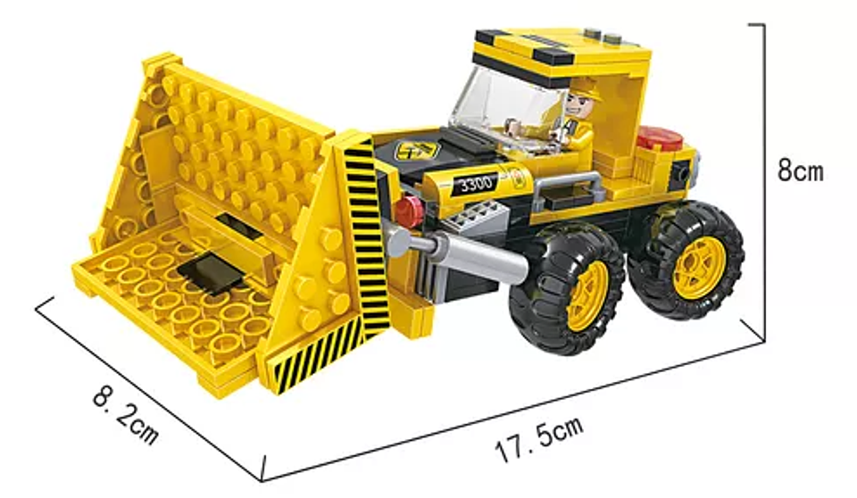 Bloques de Construcción Retroexcavadora Grúa Volqueta de Combate Armable 220 Piezas 4
