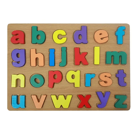 Abecedario Encajable en Madera Rompecabezas Letras Minusculas
