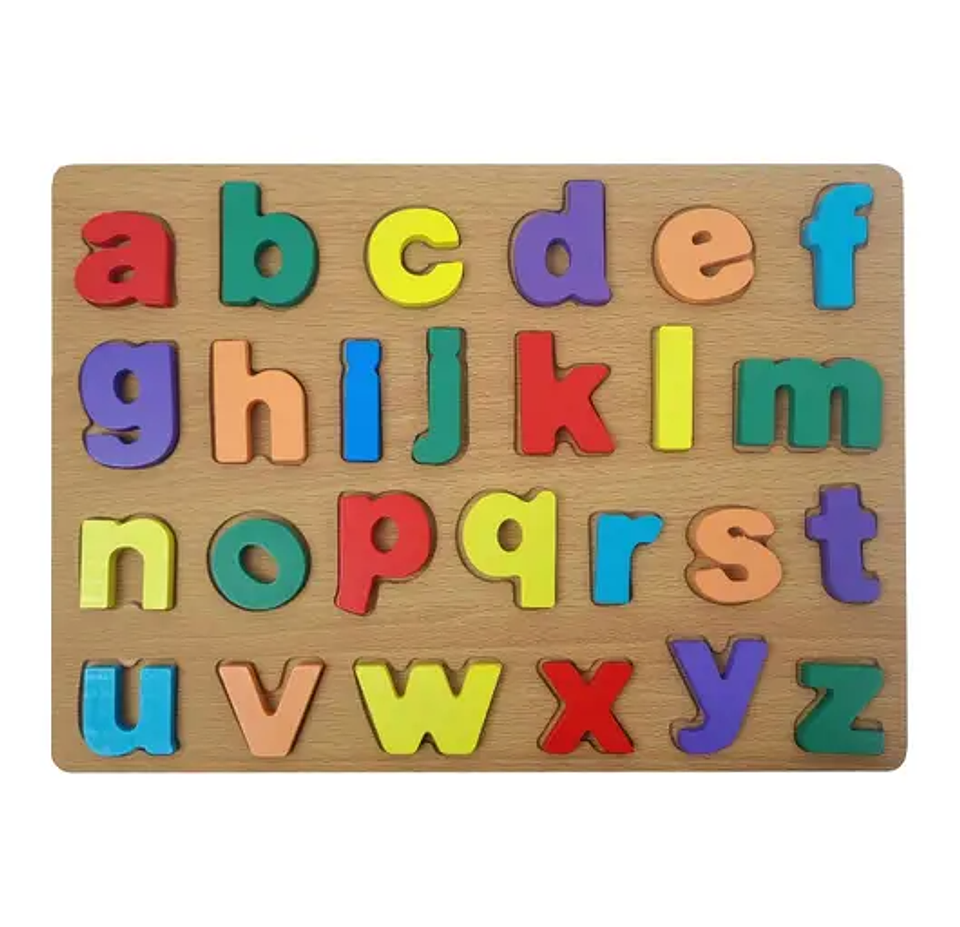Abecedario Encajable en Madera Rompecabezas Letras Minusculas 1