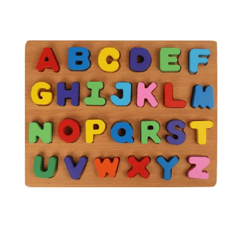 Abecedario Encajable en Madera Rompecabezas Letras