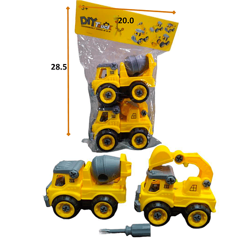 Carro Construcción Retroexcavadora Tanque Armable