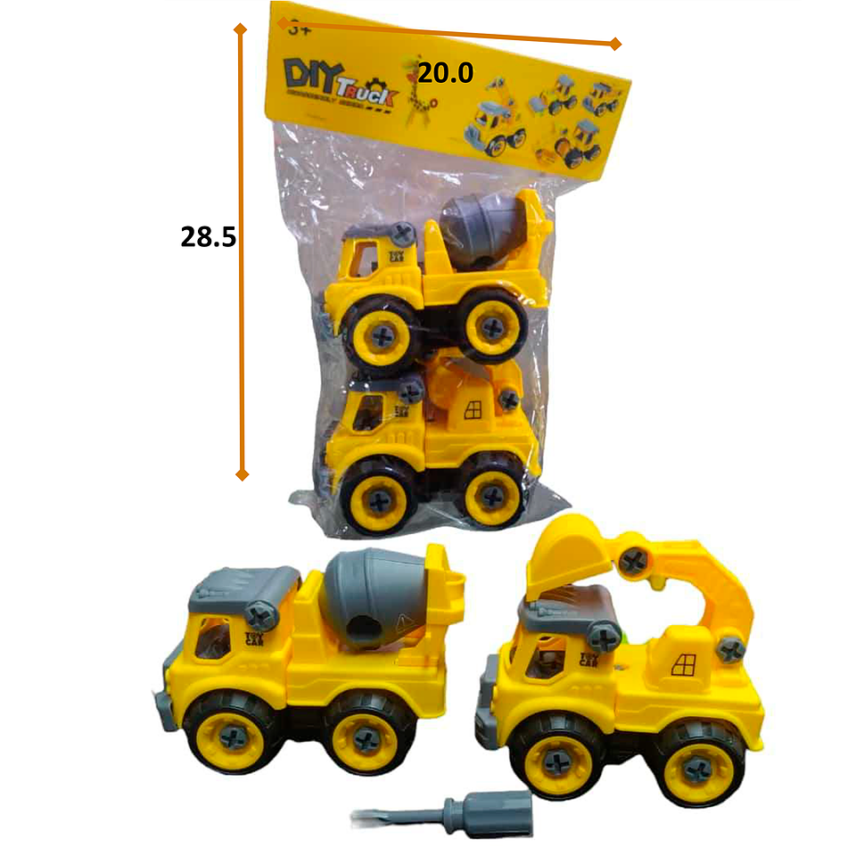 Carro Construcción Retroexcavadora Tanque Armable 1