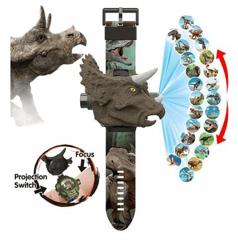 Juguete Electrónico De Reloj De Proyección Dino 24 Patrones