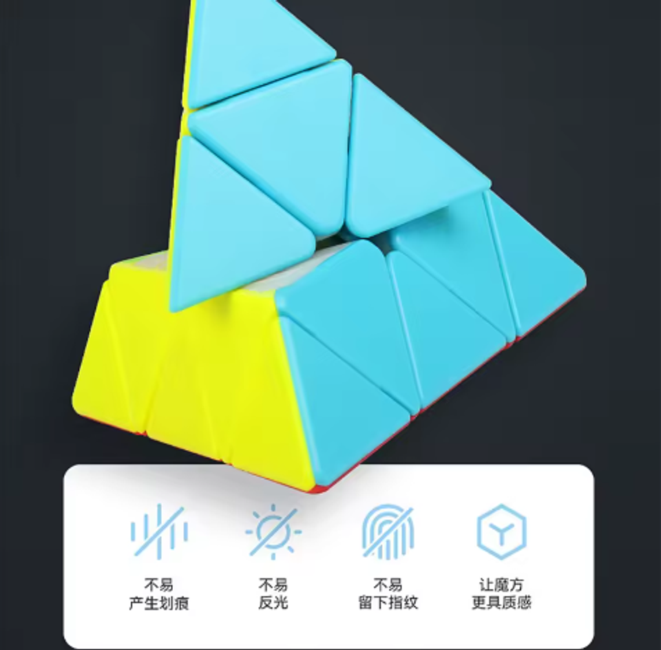  Pirámide  Rubik Cubo Mágico profesional Pyraminx Qiyi Stickerless 6