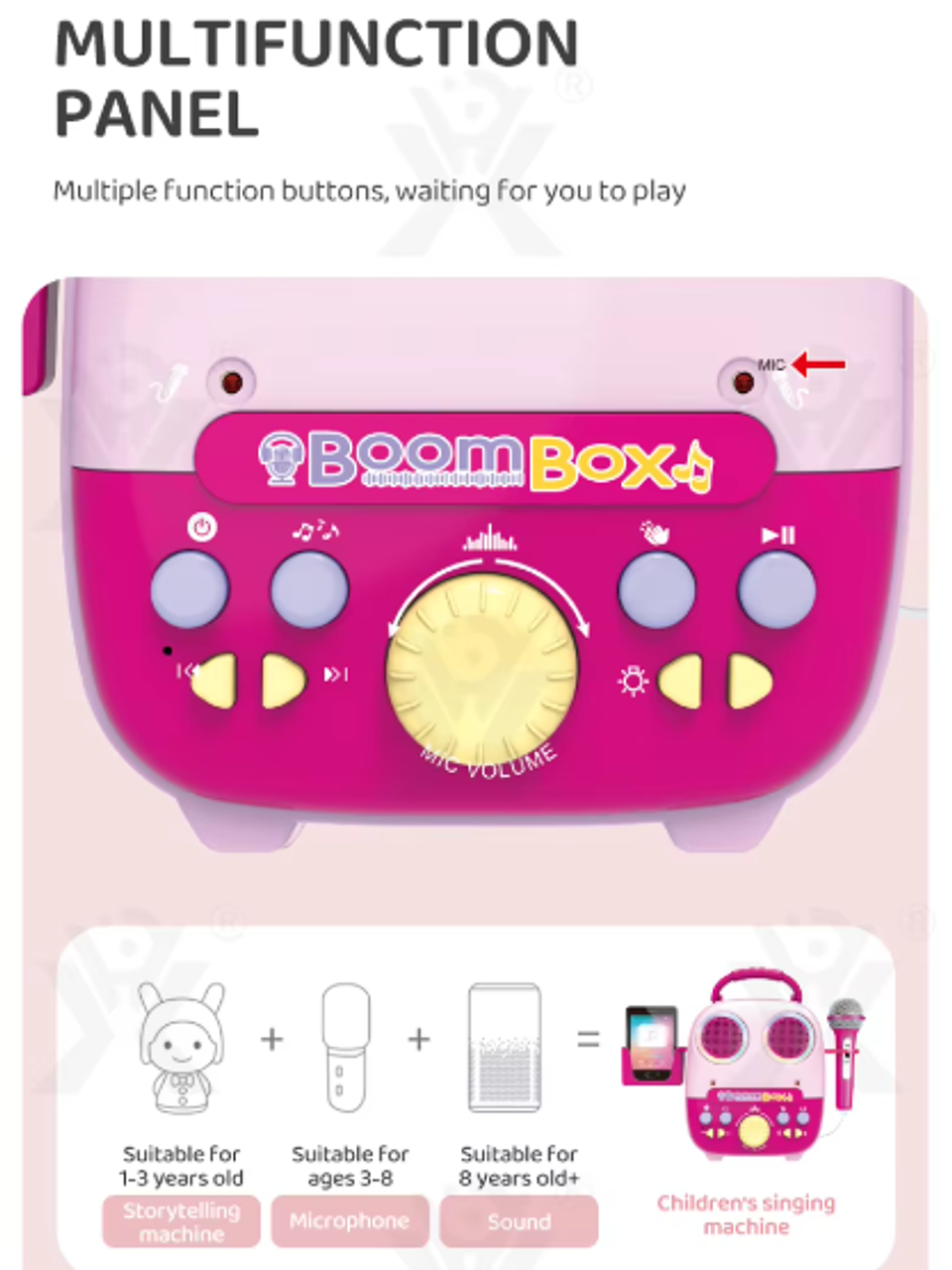  Micrófono de Karaoke Fino Musical Altavoz  8