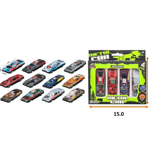 Carritos Colección  X4 Carros Metálicos Caja