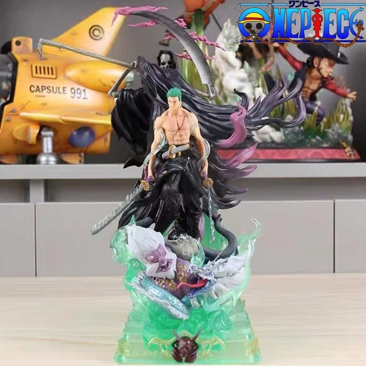 Estatua One Piece Zoro, Figura de Anime Death Roronoa 23cm 2