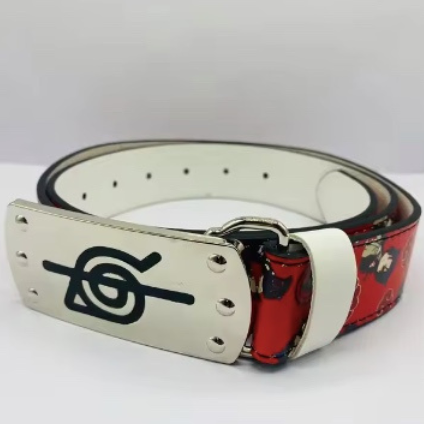 Naruto Hoja Sasuke Uchiha Anime Correa Cinturón para hombres y mujeres accesorios de Cosplay 1