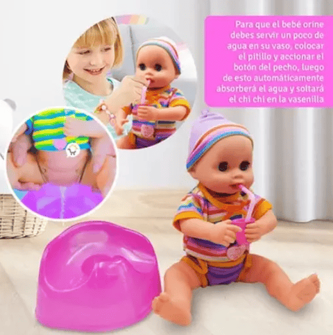 Bebé Agua potable y muñeca para orinar Lovely Drink water