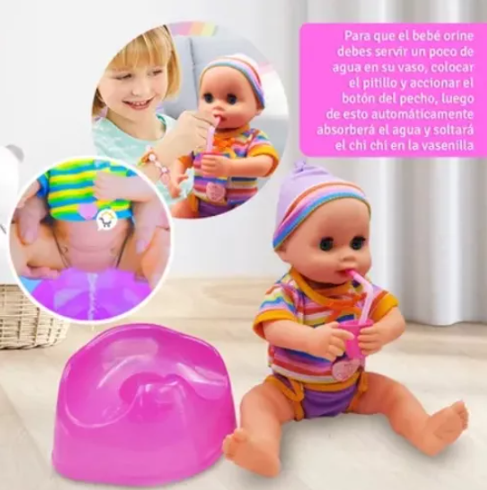 Bebé Agua potable y muñeca para orinar Lovely Drink water 2