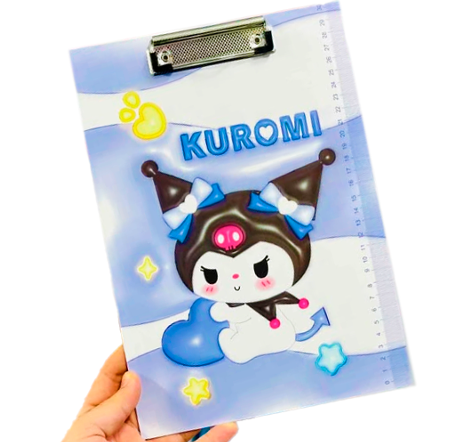 Tabla De Apoyo Legajadora Kuromi  Cromada A4 1