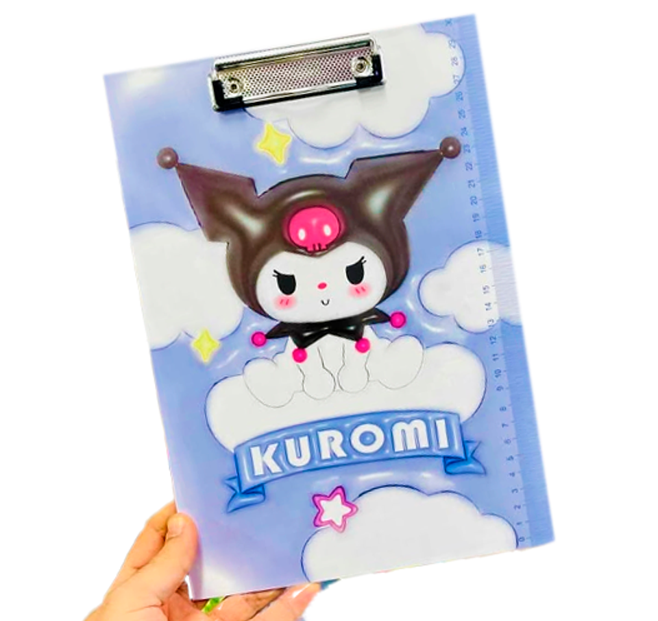 Tabla De Apoyo Legajadora Kuromi  Cromada A4 2