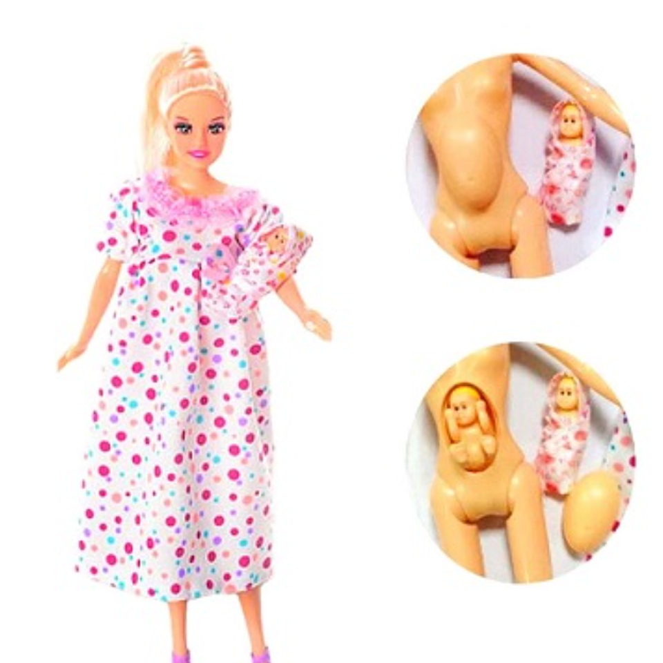 Muñecas Embarazada Bebe Juguetes Niñas Juguetería  2