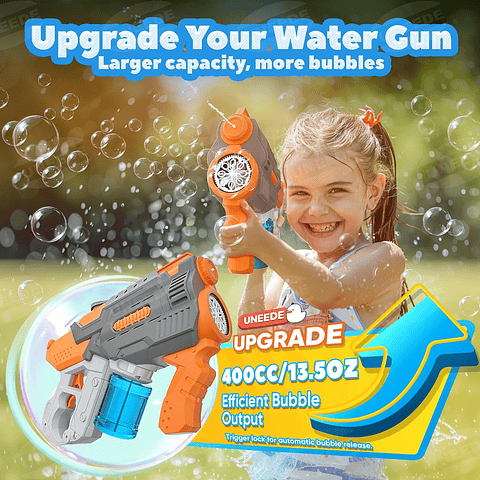 Pistola Lanzador de Agua y Burbujas