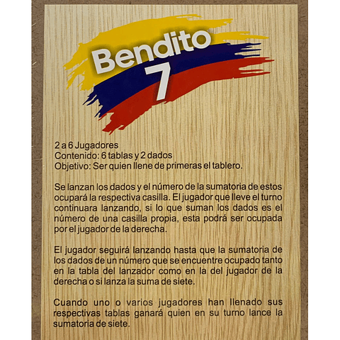 JUEGO DE MESA BENDITO 7