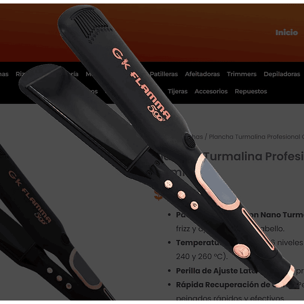 Plancha Turmalina Profesional Gonka Flamma 