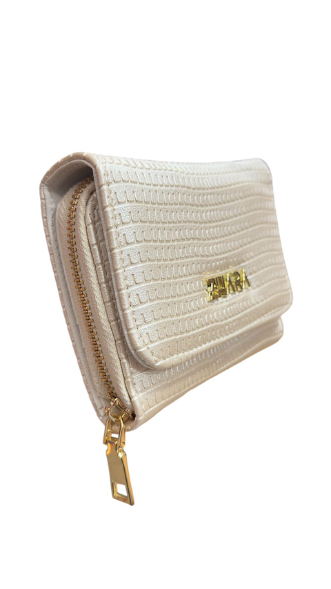 CARTERA DAMA ZHARA TRIFOLD PERLA